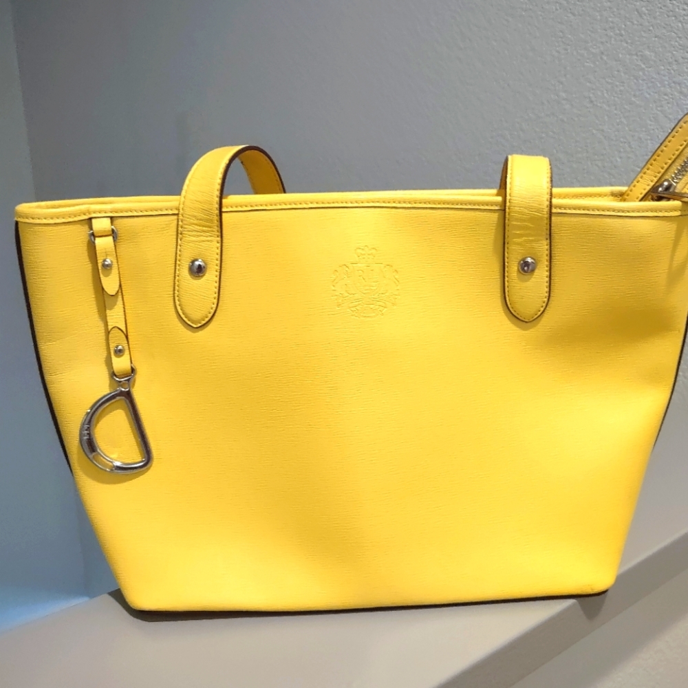Ralph Lauren Yellow Tote Shoulder Bag